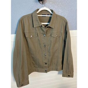 Westbound Tan Button Down Collared Cargo Jacket